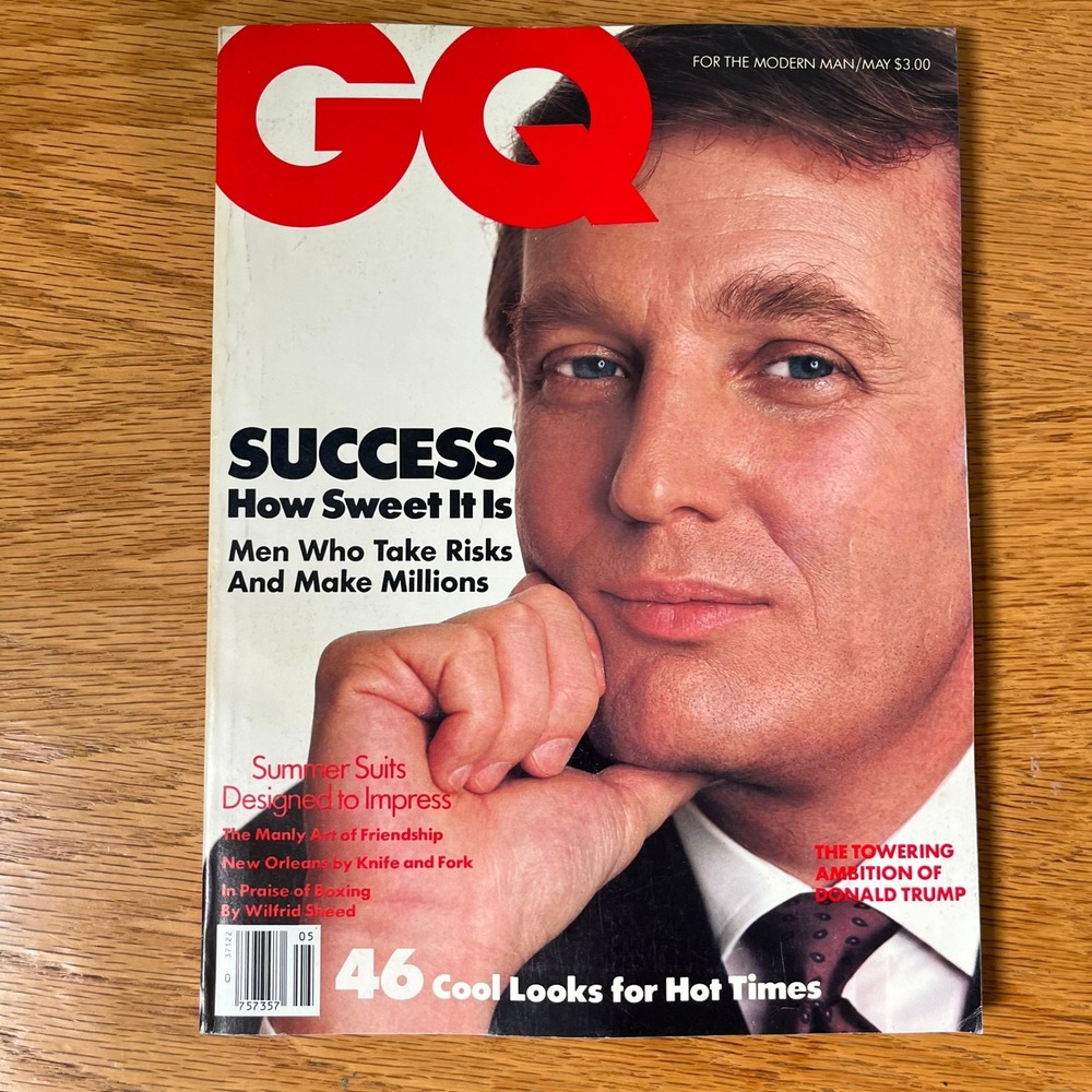 Vintage May 1984 GQ Magazine Donald Trump Cover 80s Mens Fashion Lifestyle Rare